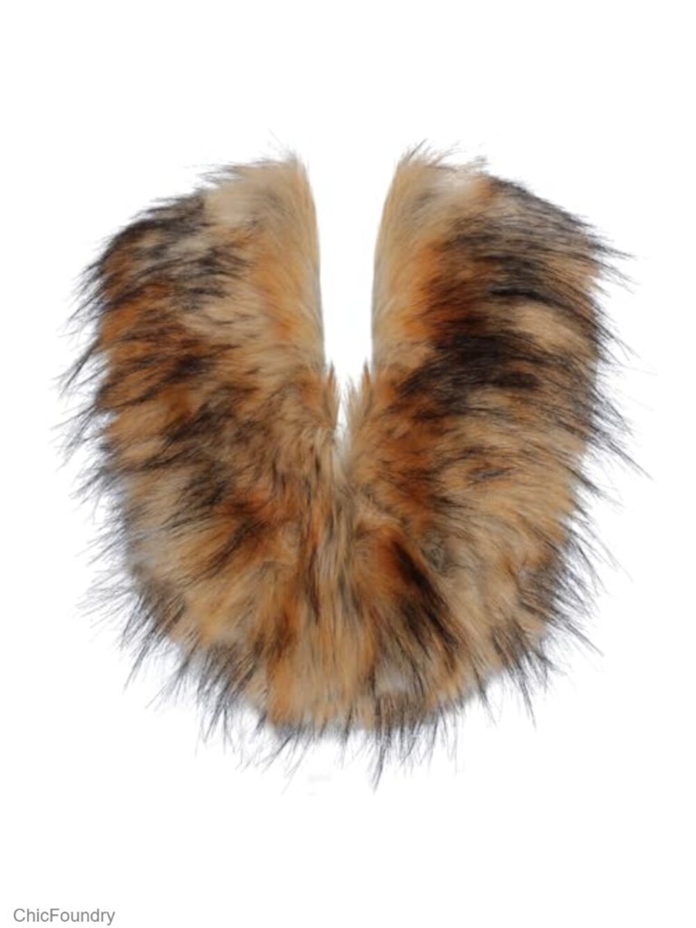 Faux Fur Collar Neck Warmer Scarf Hidden Button Cold Weather Cape Women